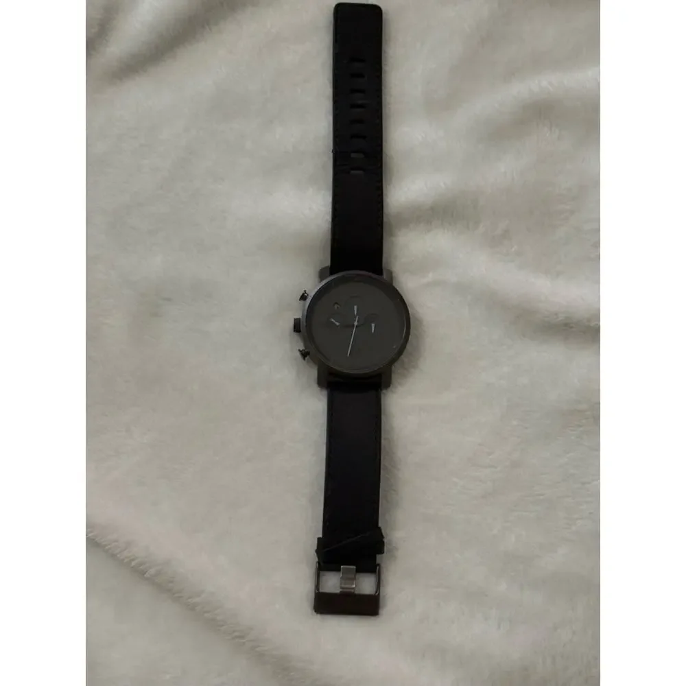 MVMT Black Chronograph Style Watch Black Leather Band